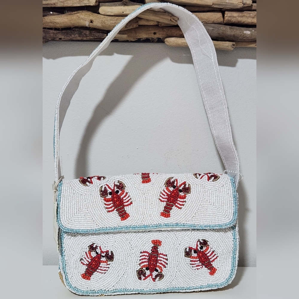 Viral Tiktok Handcrafted Beaded Lobster Handbag Maine